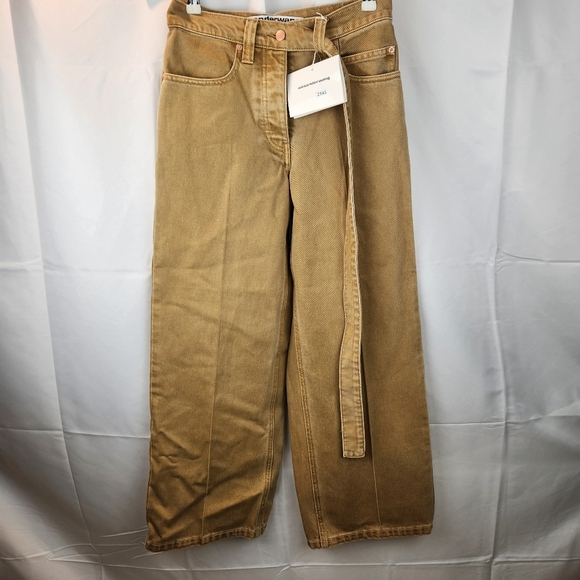 Alexander Wang Brown Belted Raver Jeans size 24 BNWT - Picture 4 of 13